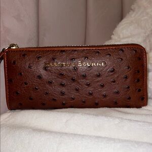 Dooney & Bourke Tan Ostrich-Embossed Wallet